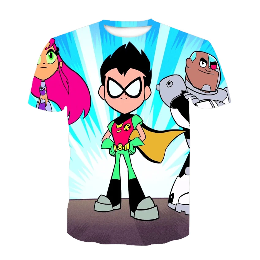 

High Quality 3d Printing Youth Titan Shirt Children Cartoon Harajuku Fashion Casual Boy Girl T-shirt Comfortable Short Sleeve 4-