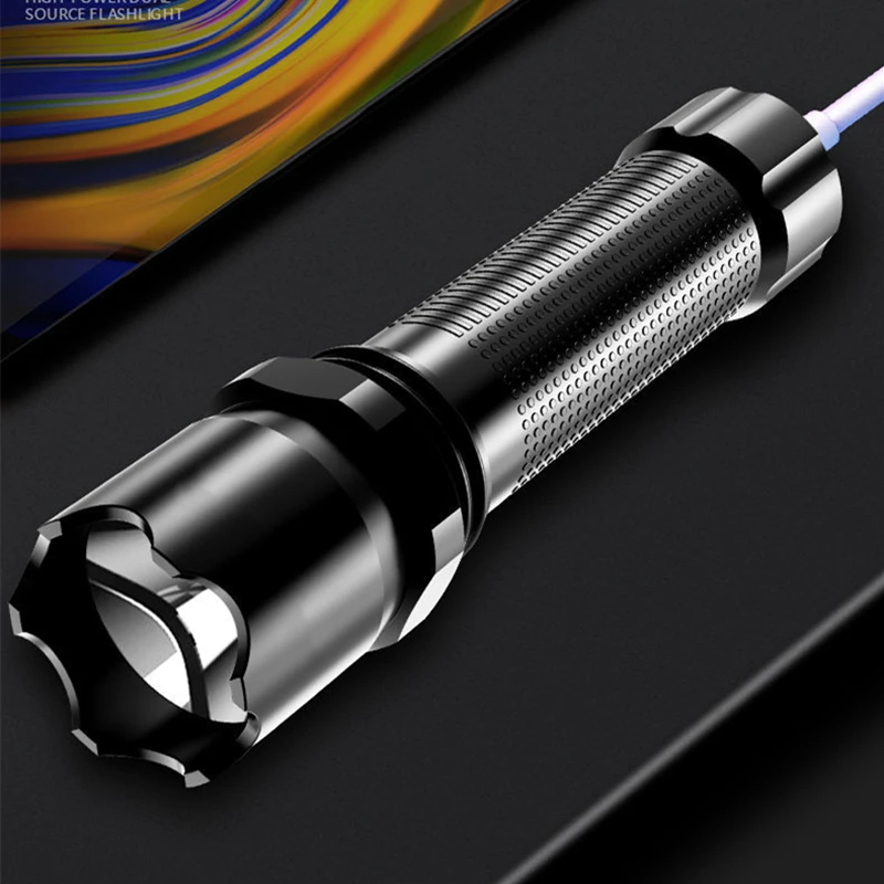 

Portable Waterproof LED Flashlight Aluminum alloy Rechargeable Torch Light Adjustable Zoom Focus Penlight for Outdoor Camping