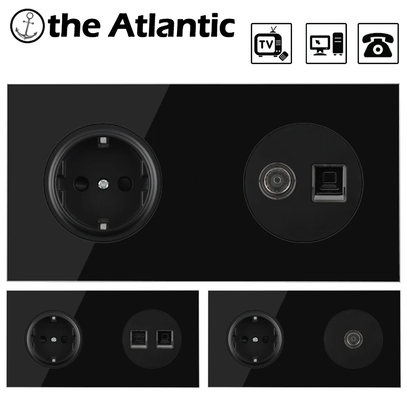 Tv Signal Television Telephone Socket Data Female Jack Black