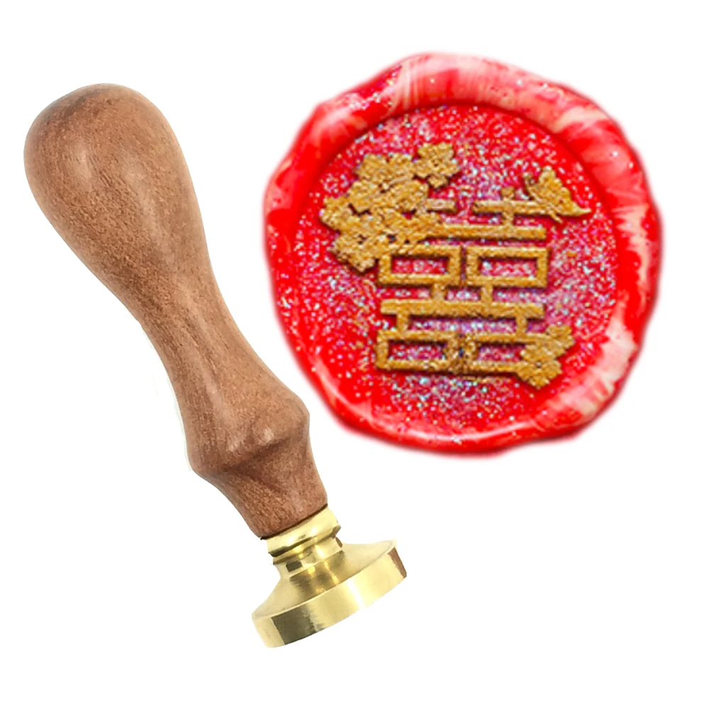 

Chinese XI wedding love lover wax seal snowman wood handle wax,DIY Scrapbooking wax stamp copper head,Vintage high quality173