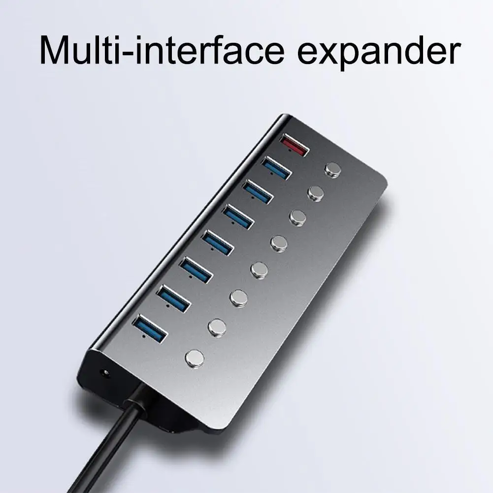 

Intelligent USB Splitter 3.0 With Independent Switch External Power Supply Multi-interface Extender Hub 7 Ports Expander