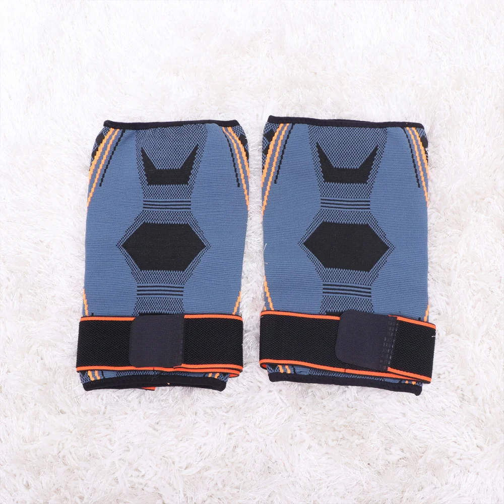 

1 Pair Nylon Sports Protective Gear Support Pressure Knee Pads Breathable Knee Protector Sleeve for Basketball Climbing (Blue Si