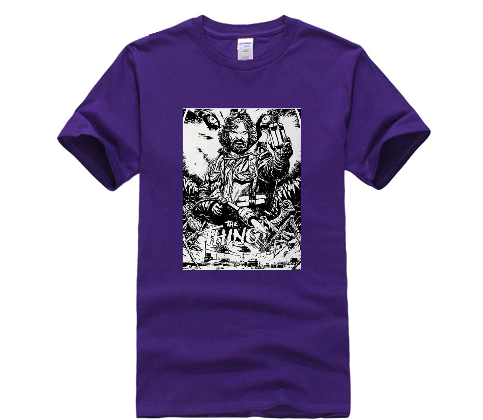 

t shirt for women John Carpenter The Thing BLACK EDITION Movie Poster FREE SHIPPING Men T Printed T shirt