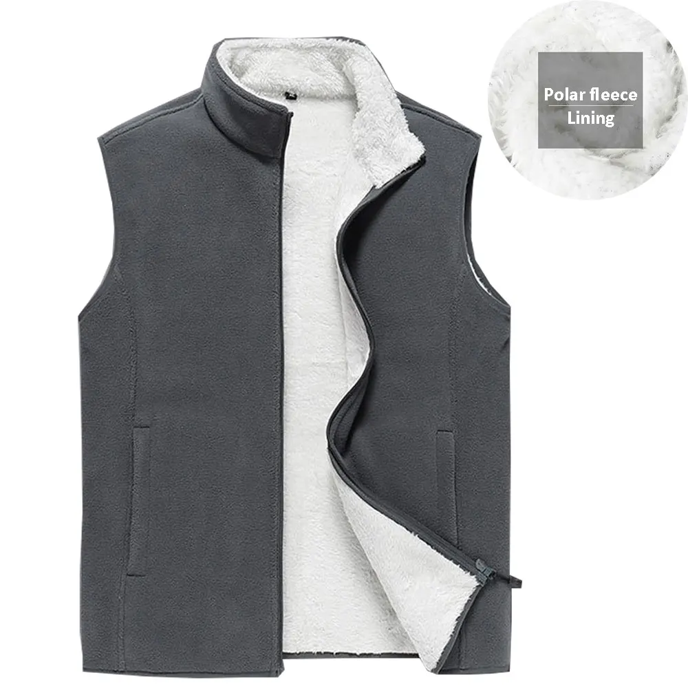 

Autumn Winter Fleece Mens Vest Jacekt Casual Black Regular Fit Warm Thick Big Size 8XL Men's Sleeveless Vest Waistcoat Gilet