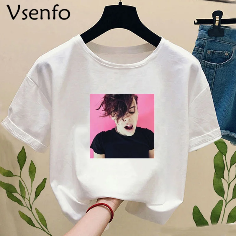 Футболка Yungblud с принтом Доминик Харрисона для мужчин и женщин летняя белая