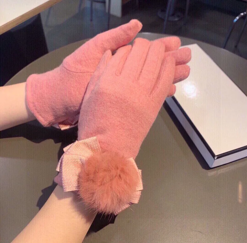

Luxury gloves Womens Gloves Genuine Leather Winter Warm Fluff Woman Soft Female High-quality