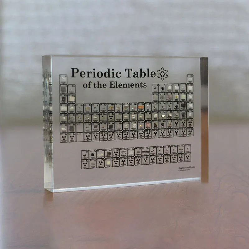 

Embedded with 83 kinds of real Periodic Table Kids Teaching School Day Birthday Gifts Chemical Element Display Home Decor