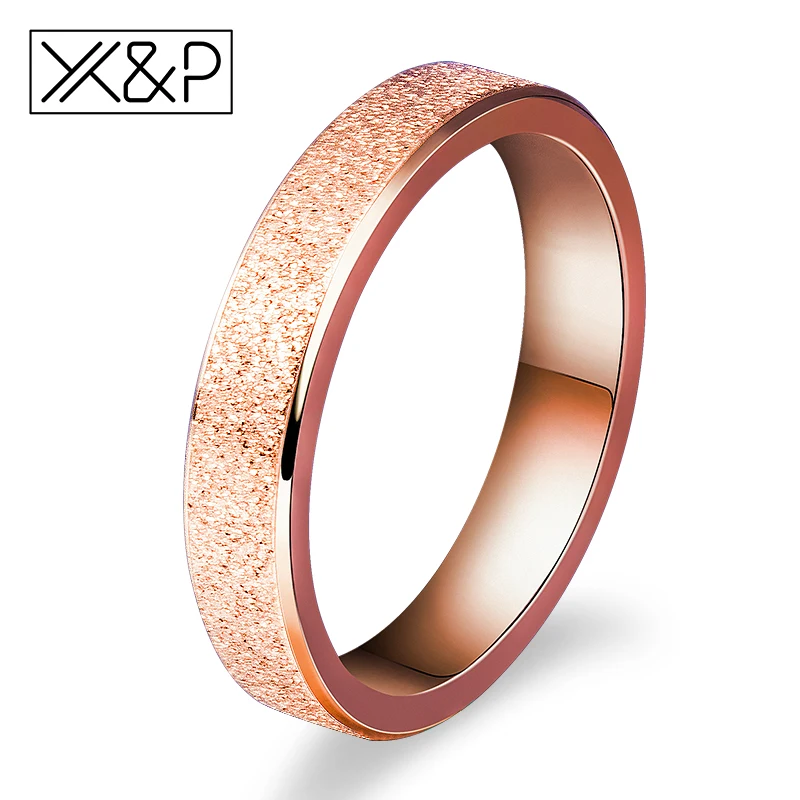 X& P модный Шарм розовое золото матовый палец кольца для мужчин и женщин свадебные высокое качество кольцо из нержавеющей стали 316L ювелирные изделия никогда не выцветает