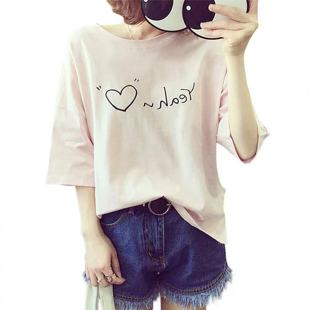 

New Arrival Women's Loose Short Sleeve Printed Round Neck T-shirt Soft Summer Casual Loose Store