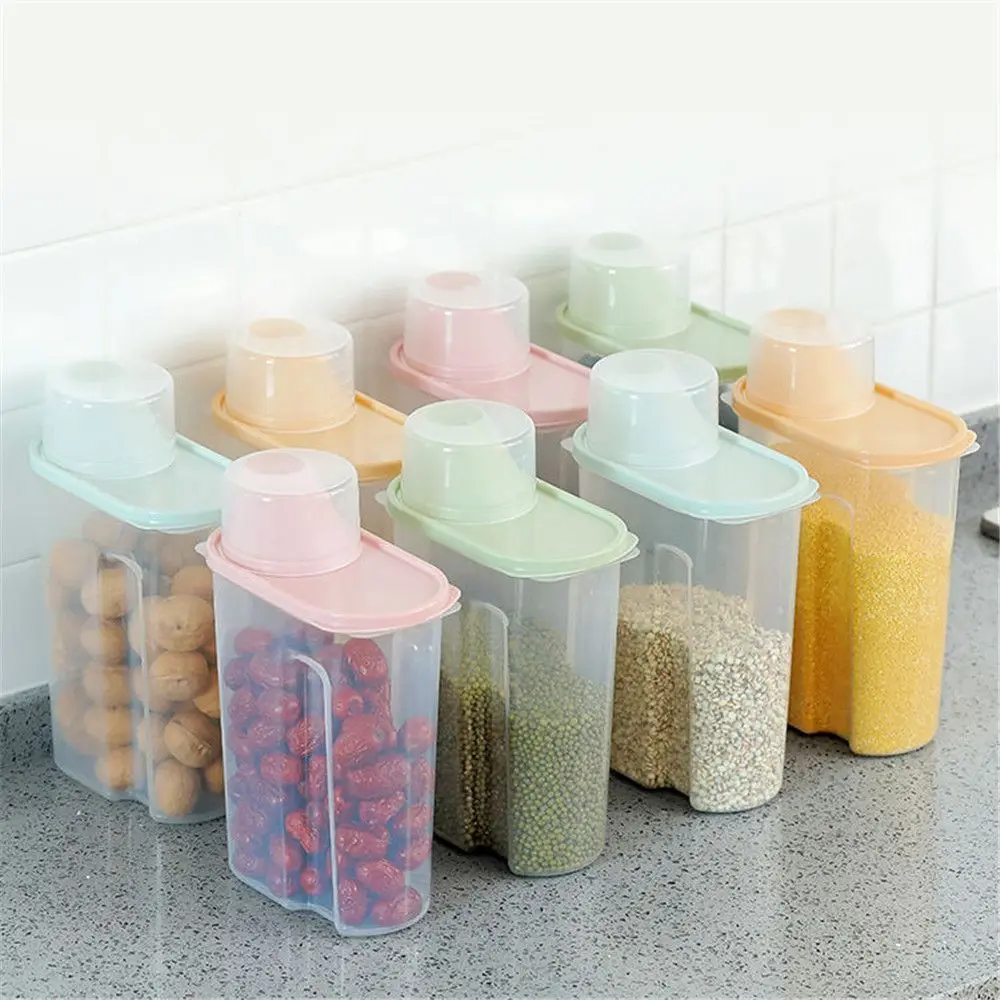 Ящик для хранения продуктов пластиковый прозрачный контейнер сухих с крышками 2 5