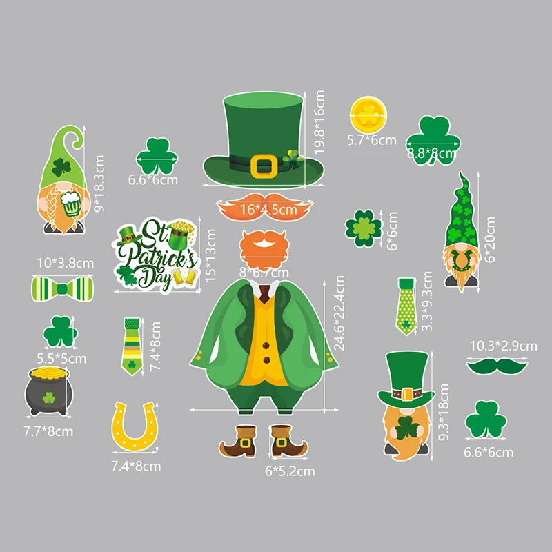

Refrigerator Decals Cartoon Patrick's Day Motif Soft Magnetic Stickers Reusable Seasonal Decoration for Fridge Freezer YE-Hot