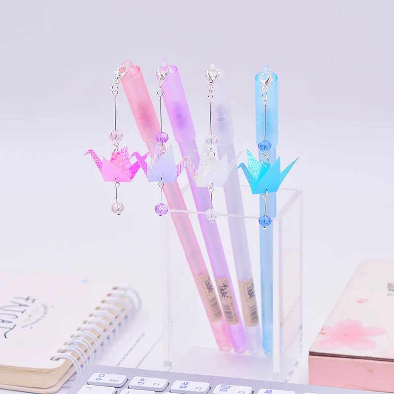 Гелевая ручка Kawaii Crane милые Подвески черные чернила для ручек нейтральные ручки
