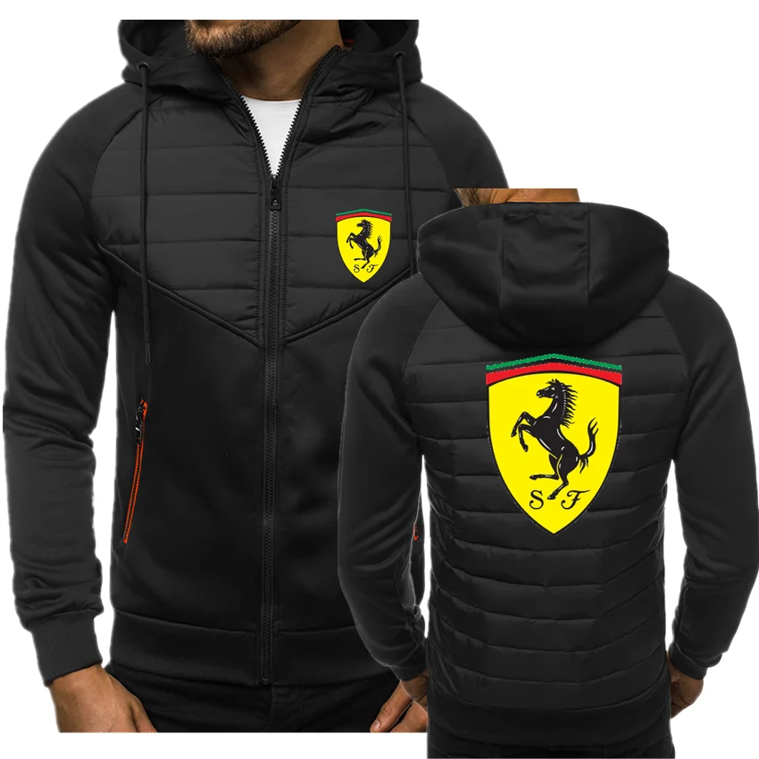 

Car Men Casual Track Suit Men Sportswear Hoodie Jogging Pants Two-Piece Zipper Outdoor Fitness Suit Hooded Sweatshirt Suit