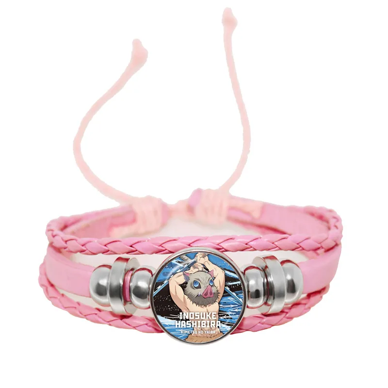 Demon Slayer Leather Bracelet Kimetsu No Yaiba Kamado Tanjirou Nezuko Cosplay Multi-layer Bracelets for Fans Gift | Украшения и