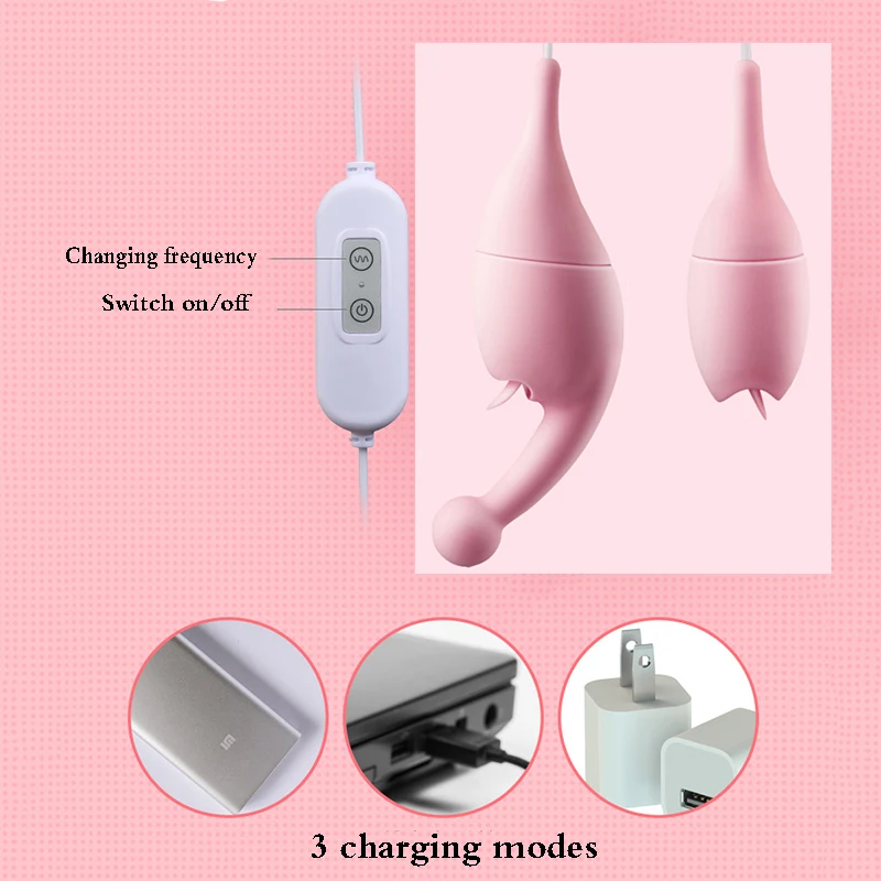 Двойной вибратор силиконовый язык Foreplay стимулятор мастурбация 10 скоростей