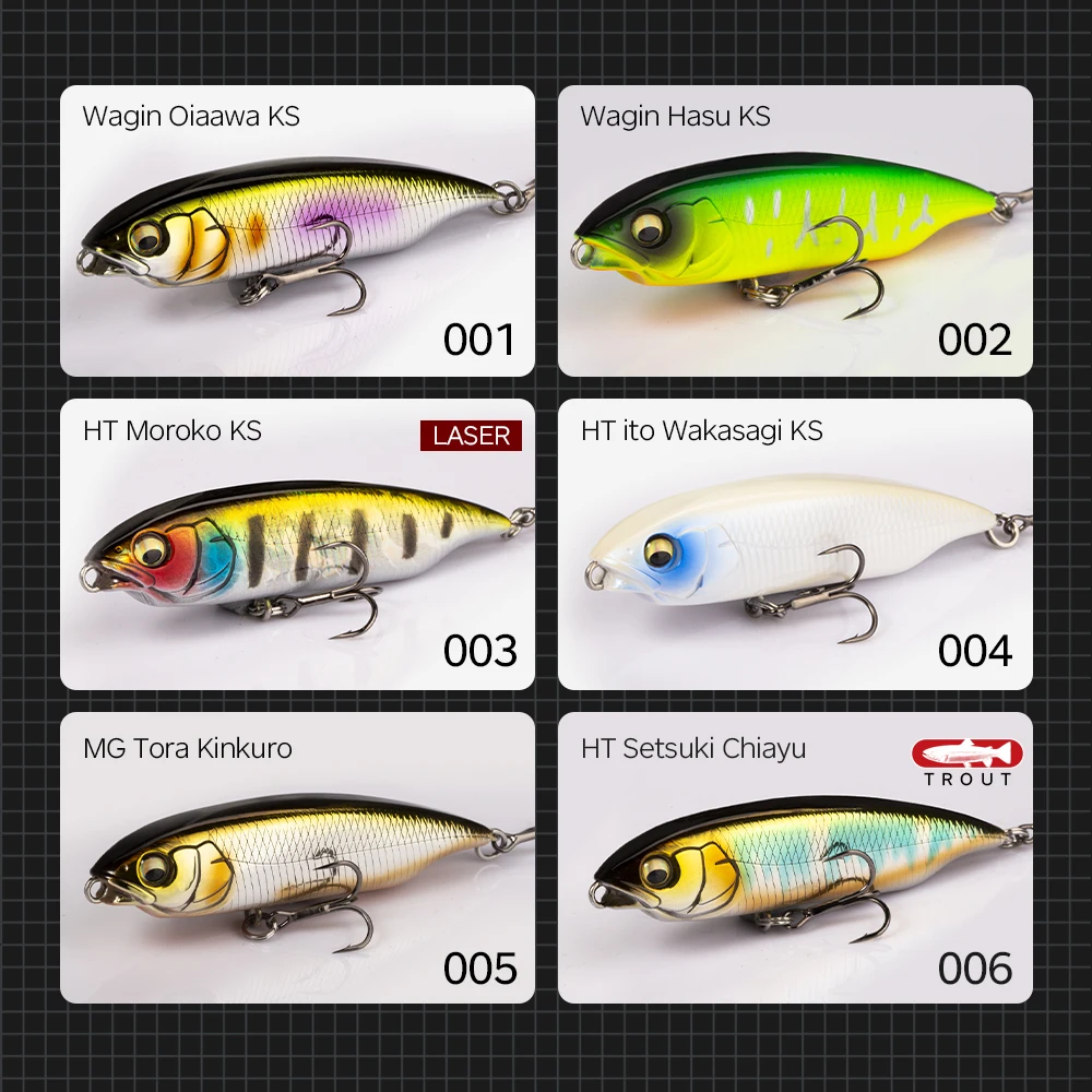 Hunthouse Karashi Bait Pencil Fishing Lure Slow Sinking 59/80mm 5.5/11g Crankbait Wobblers Walk The Dog I-Shaped Action For Bass