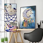 Алмазная живопись 5D сделай сам особой формы, Набор для вышивки крестиком с изображением животных, двойной волк, мозаика, украшение для дома