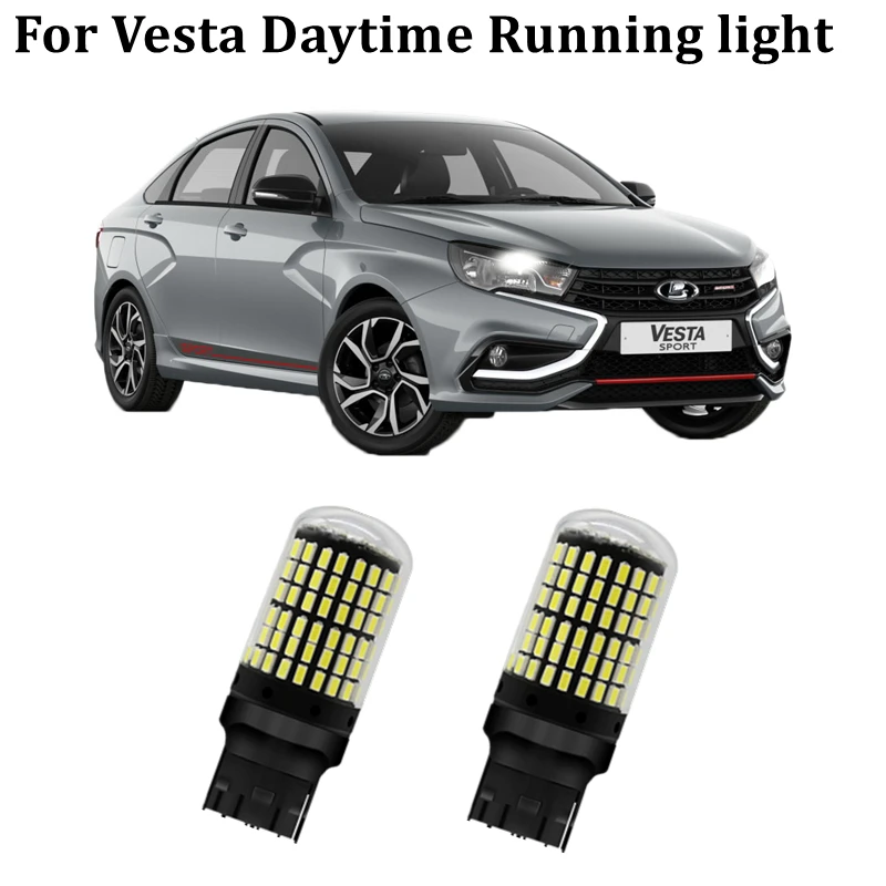 

2pcs Bright 7443 T20 W21/5W LED DRl Bulb For Lada Vesta saloon station wagon Daytime Running Lights 12V-24V Auto DRL Lamp