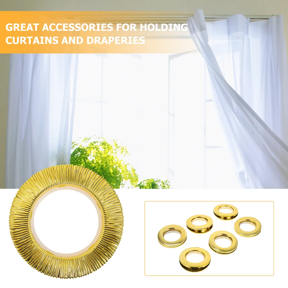 

50Pcs Household Curtain Rings Curtain Grommets Curtain Eyelet Rings (Golden)
