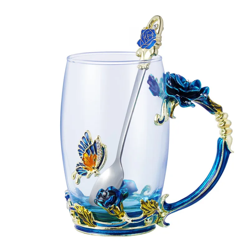 Чайная чашка стеклянные кофейные кружки ожерелье из австрийского хрусталя