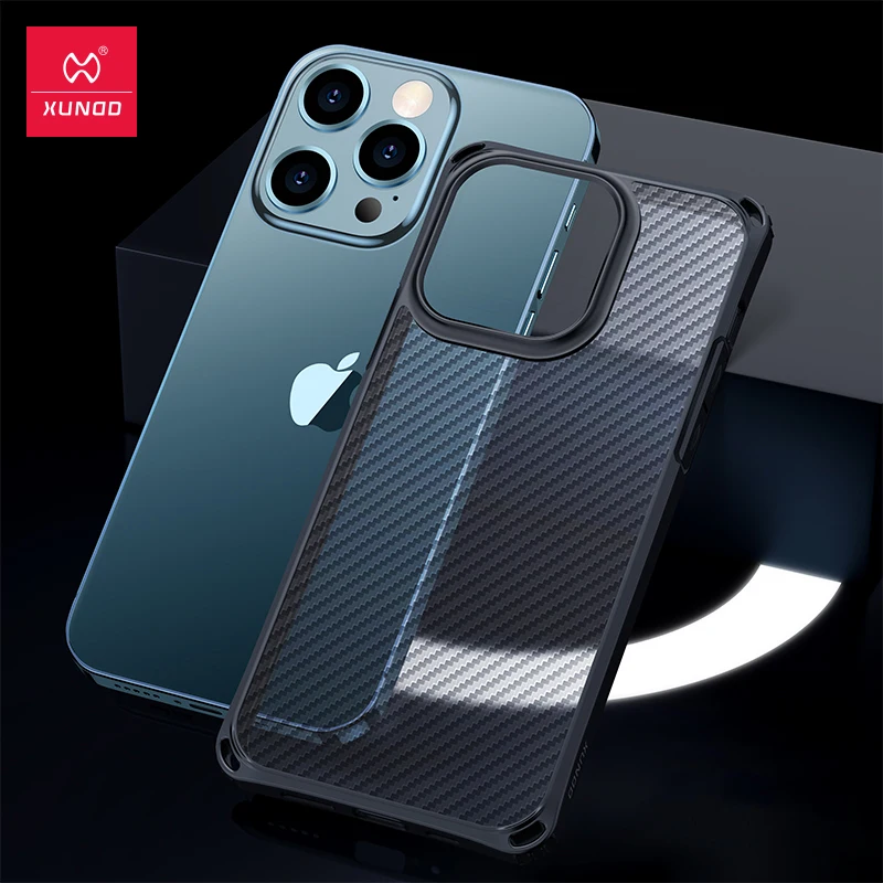 

Xundd Phone Case For iPhone 11 12 13 Pro Max Cases Shockproof Shell-with Carbon Fiber Pattern Back Cover Anti-fingerprint Case