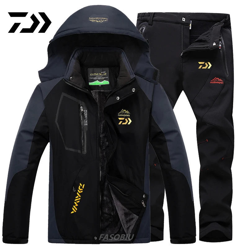 

Новая рыболовная одежда Daiwa плюс бархатный рыболовный костюм уличная дышащая рыболовная куртка для велоспорта туризма Мужская одежда для р...