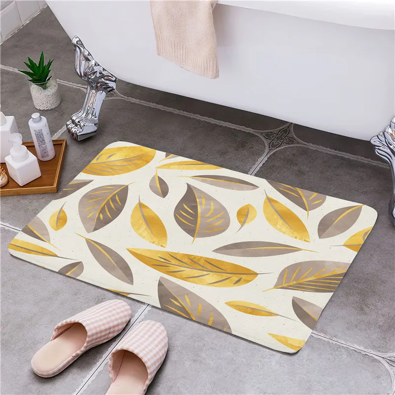 

Коврик для входной двери с желтыми листьями, нескользящий мат для ног, Придверный коврик для прихожей, ванной, кухни