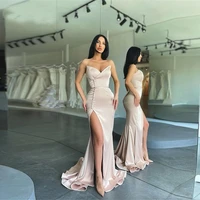 sexy side slit long mermaid evening dress 2022 off shoulder sweetheart button prom party dress formal celebrity gowns customized