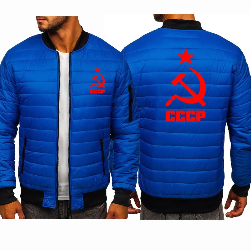 

Unisex Winter Mens Hoodies CCCP Russian USSR Soviet Union Print Mens Jacket Thicken Warm Wool Fleece Mens Hoodies Zipper Jacket
