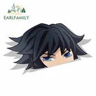 Виниловая наклейка на окно, багажник, бампер, 13 см x 7,5 см для Giyuu Demon Slayer Peeker Peek, аниме, наклейки для автомобиля JDM