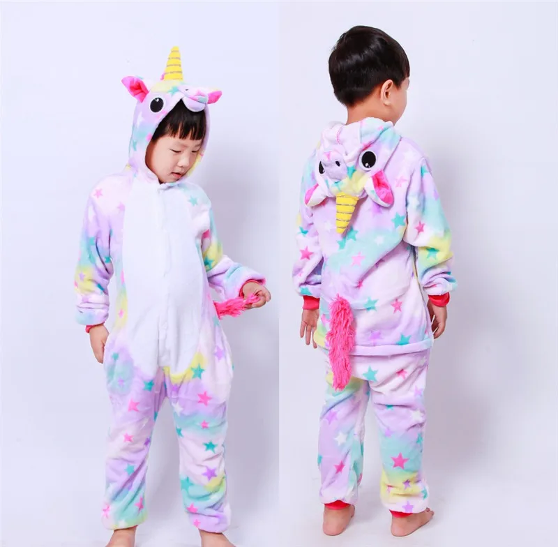 Пижама из бамбукового волокна для детей пижама с кигуруми и мультяшным