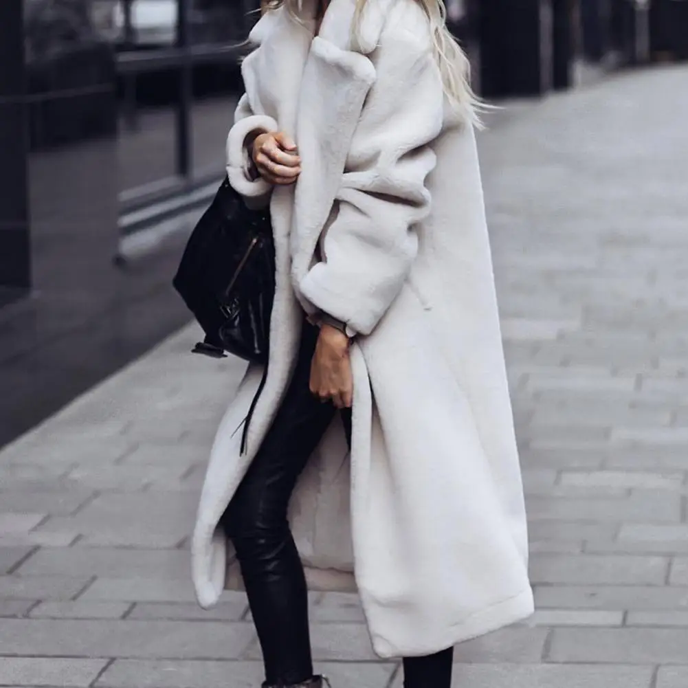 

Jacket Coat Women Winter 2021 Thick Warm Long Coat Warm-keeping Wear Resistant Plush Women Cardigan Coat Winter Outerwear
