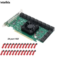 sata pcie card 24 port with cables 6 gbps sata 3 0 controller pci express expression card support sata 3 0 devices chia mining