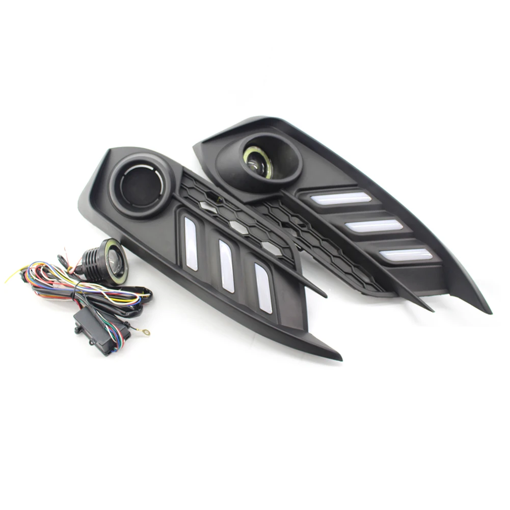 

LED DRL Turn Signal Angel Eyes Fog Lamp for Honda Civic Coupe Sedan 16-18