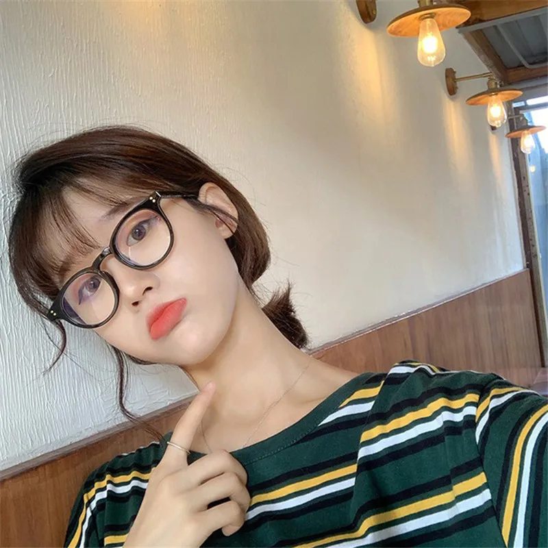 OLOEY Ретро стиль Круглый окуляр для женщин леди анти синий светильник прозрачные