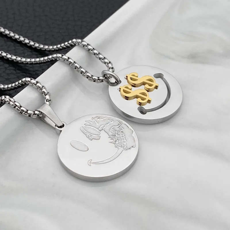 Модное ожерелье с символом из титановой стали в стиле панк-стрит для мужчин и