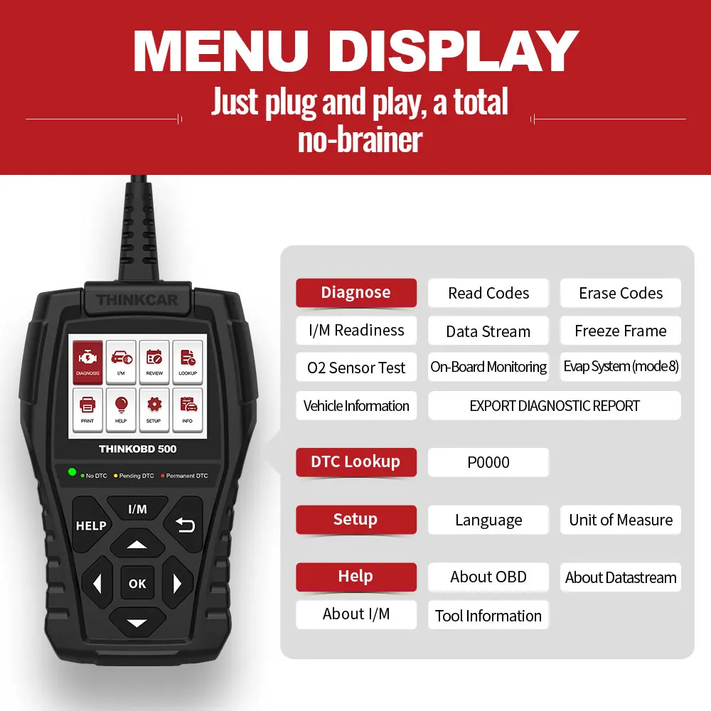 thinkcar thinkobd 500 obd2 scanner car code reader engine analyzer full syatem car auto diagnostic tools diag box free shipping free global shipping