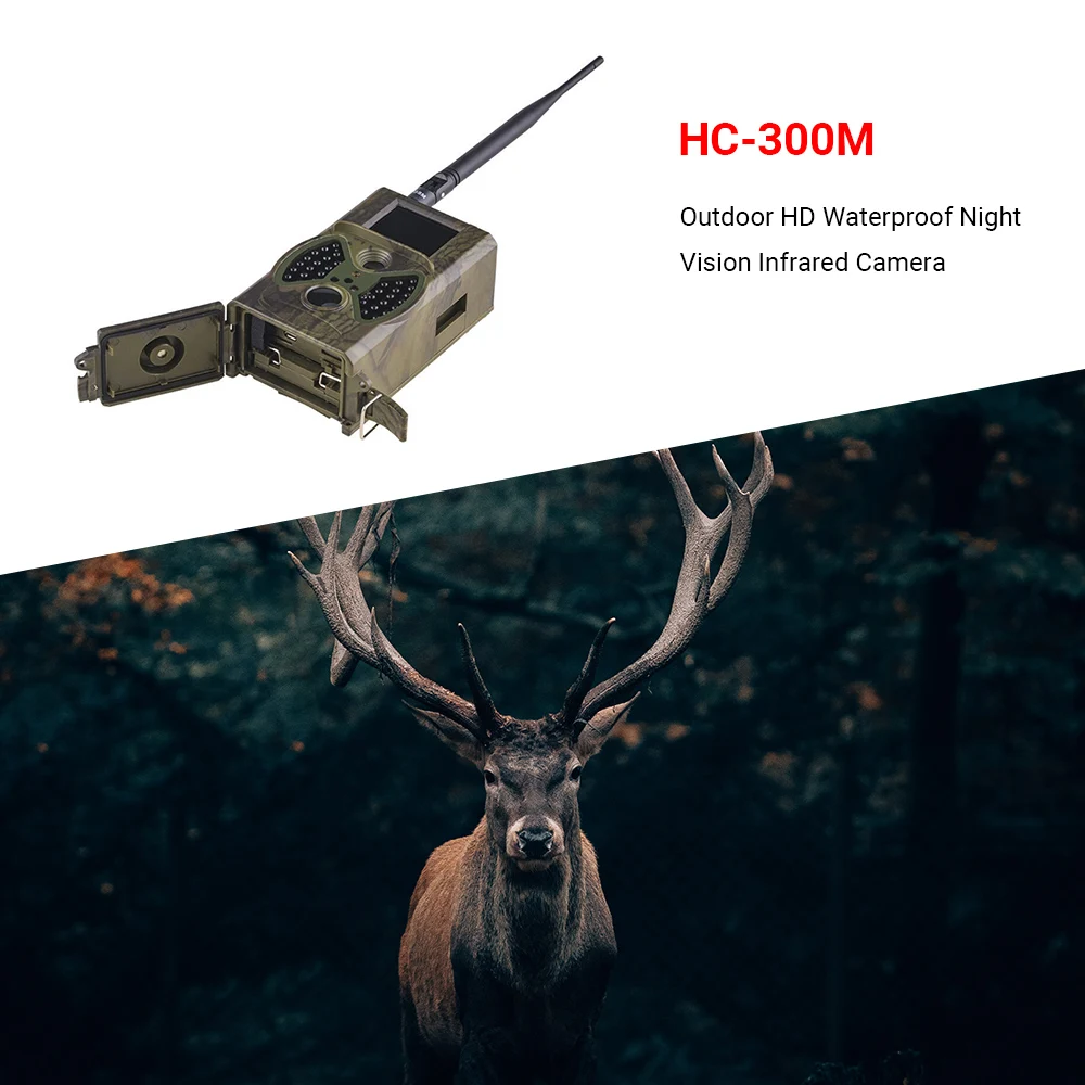 Фотоловушка 12MP HC 300M P водонепроницаемая GSM 1080P функция ночного видения для