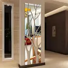 3D зеркальные настенные наклейки с деревом, 21 шт., домашнее украшение, акриловая настенная наклейка, водостойкая самоклеящаяся зеркальная поверхность, Настенная Наклейка