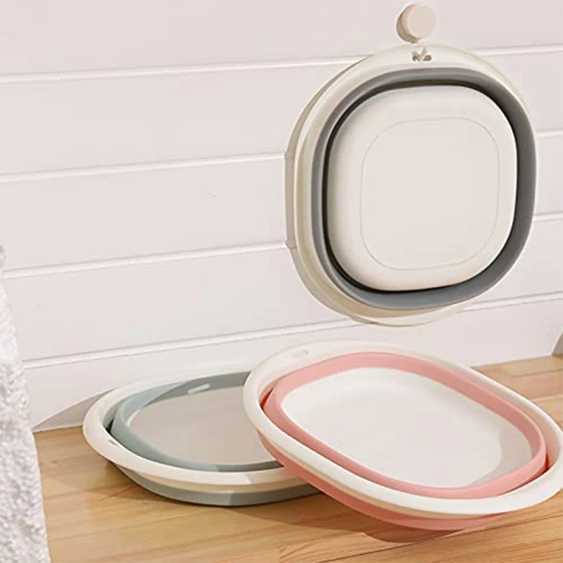 

Foldable Basin Plastic Multi-function Washing Vegetable Basins Save Space Portable Laundry Tub For Bathroom Household Organizer