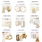 Женские серьги-кольца с жемчугом BLIJERY, большие массивные серьги-подвески в богемном стиле, модные ювелирные украшения