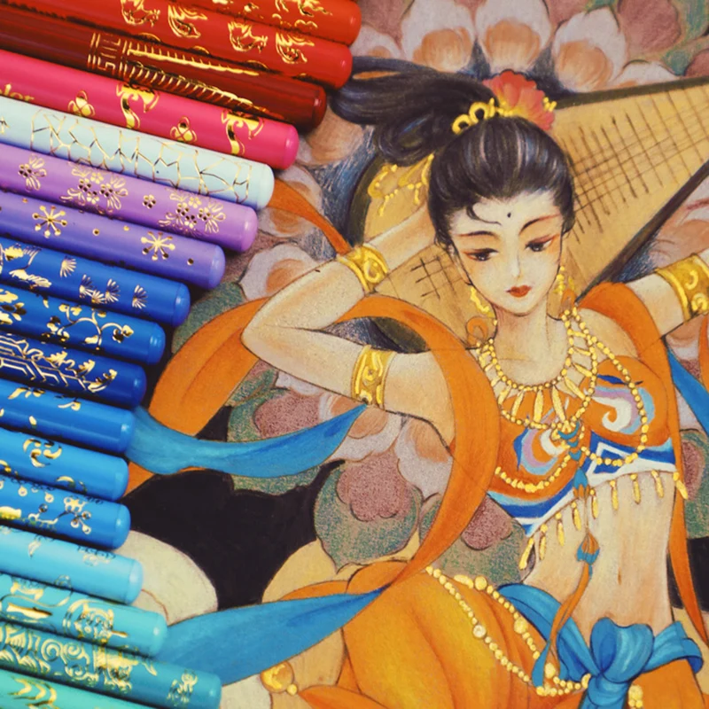 Phoenixcolor Andstal Chinese Style Oil Color Pencil 50/100 Gift Box Colored Pencils Coloring Art Supplies For Artisit | Канцтовары для