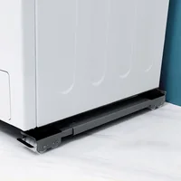 2Pcs Adjustable Mobile Washing Machine Stand Base Telescopic Furniture Dolly Dryer Refrigerator Base Trolley Mount Racks Holder