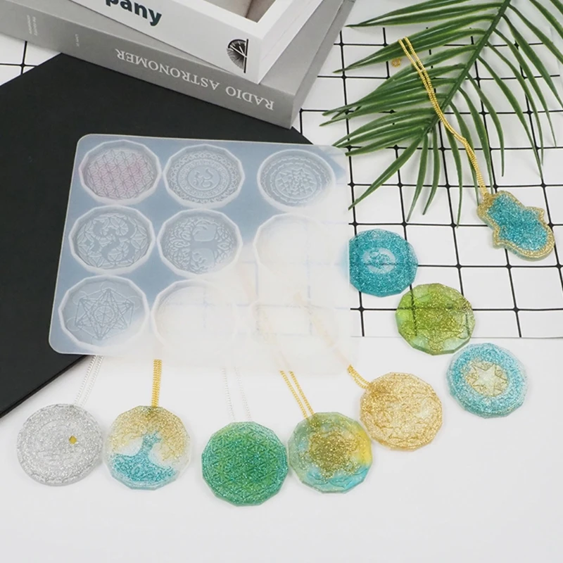 

Flower of Life Pendant Crystal Epoxy Resin Mold Jewelry Necklace Earrings Silicone Mould DIY Crafts Casting Tool