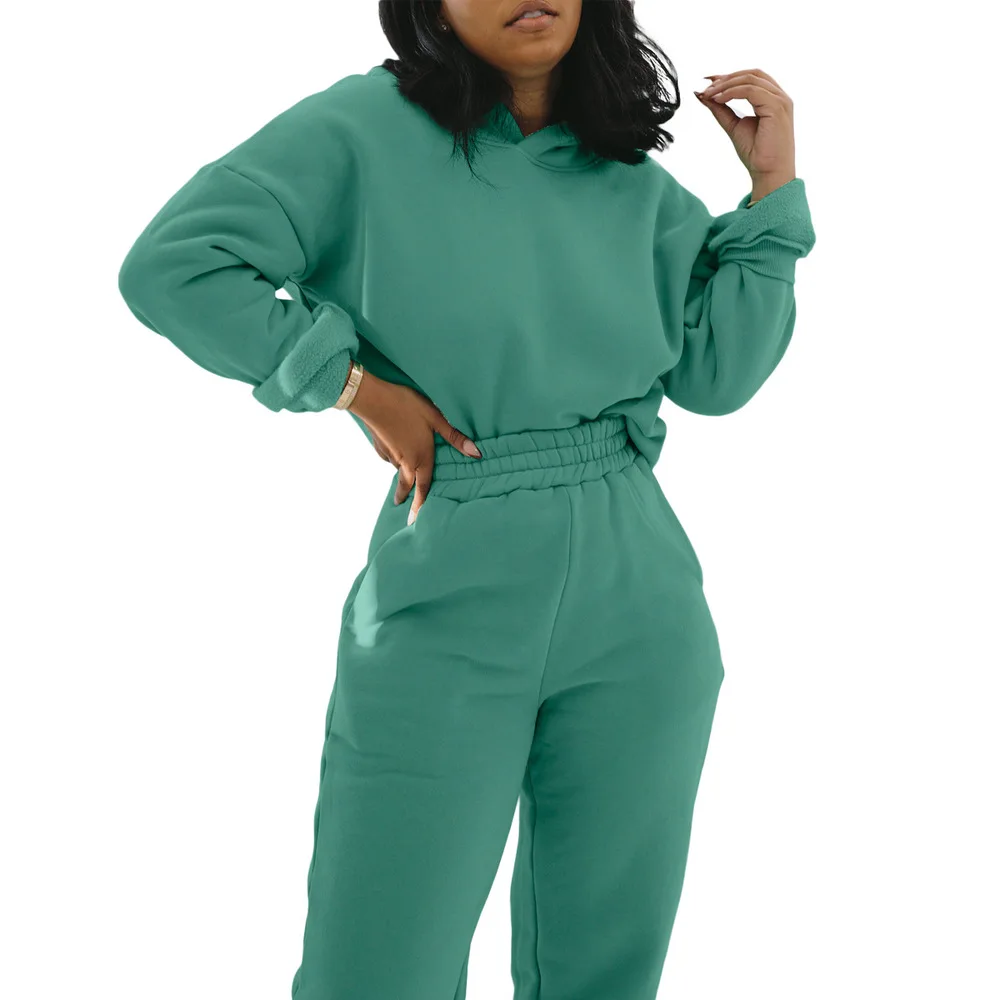 

Activewear Hoodies Two Piece Sets Women Autumn Winter Casual Streetwear Hooded Long Sleeve Sweatshirt+sweatpant Matching Outfits
