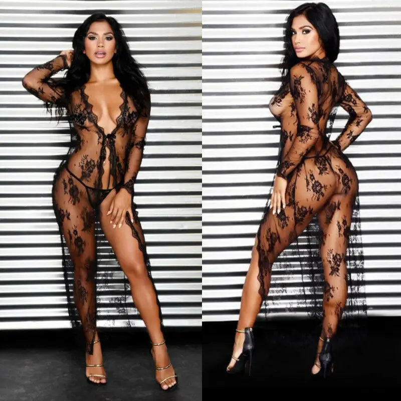 Сексуальная Женская Черная Прозрачная Кружевная накидка на бикини с вырезами