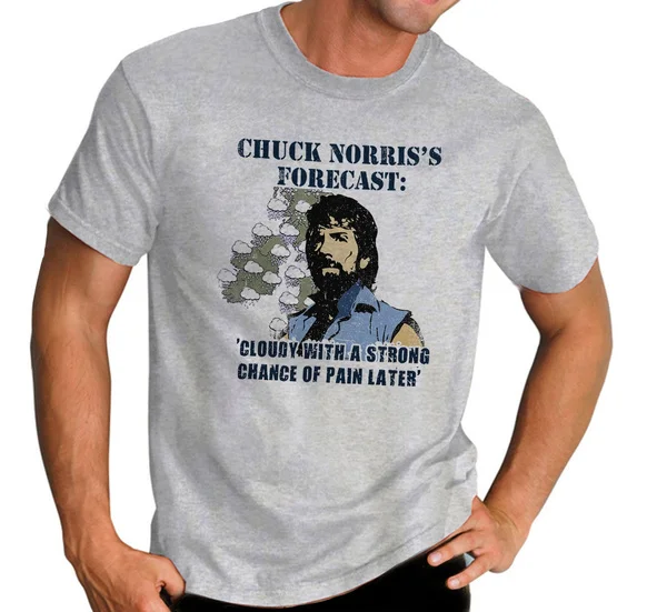 

Chuck Norris's Forecast Fun Martial Arts Karate Grey T-Shirt Male Short Sleeve Cotton Clothes Tees Tops