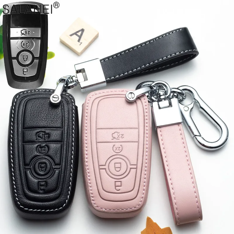 Кожаный Автомобильный ключ дистанционного управления чехол для Ford Fiesta Focus 2 Ecosport