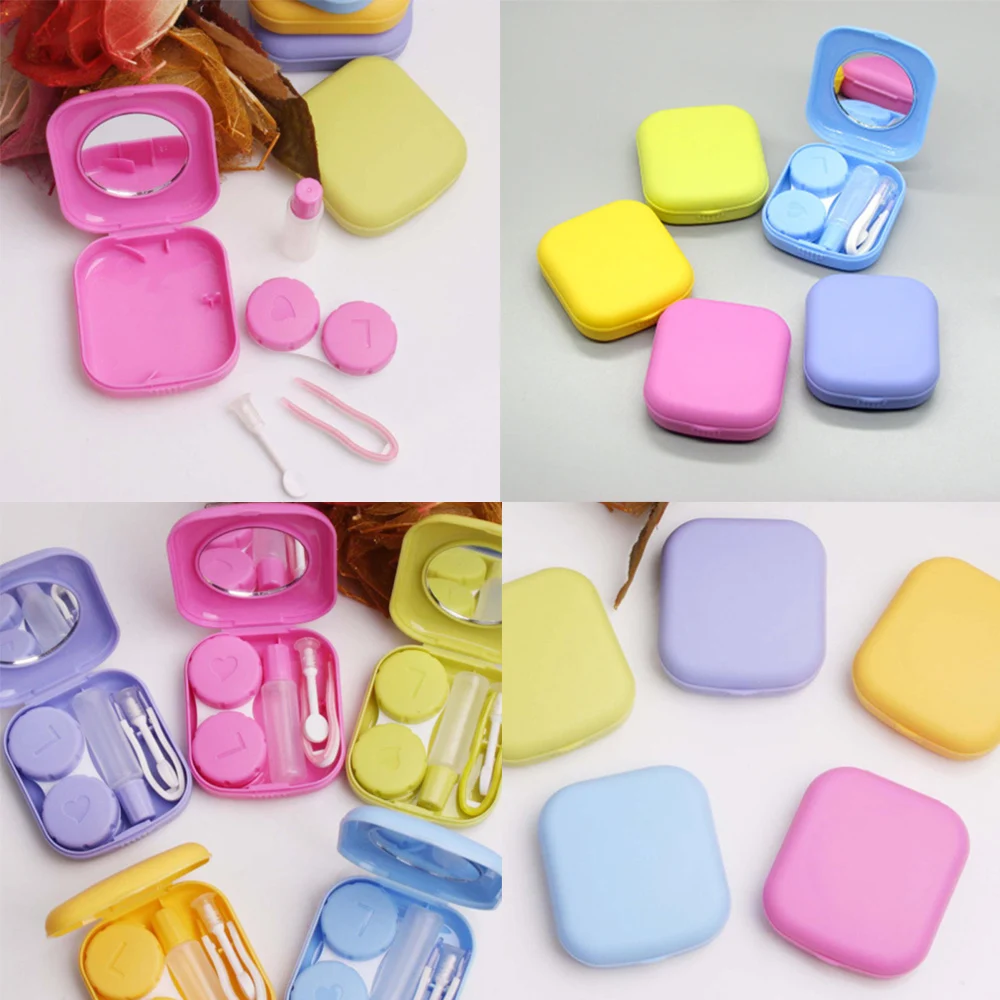

Hot Pocket Mini Contact Lens Case Travel Kit Easy Carry Mirror Container Holder Plastic Contact Lens Case Easy Carry Container