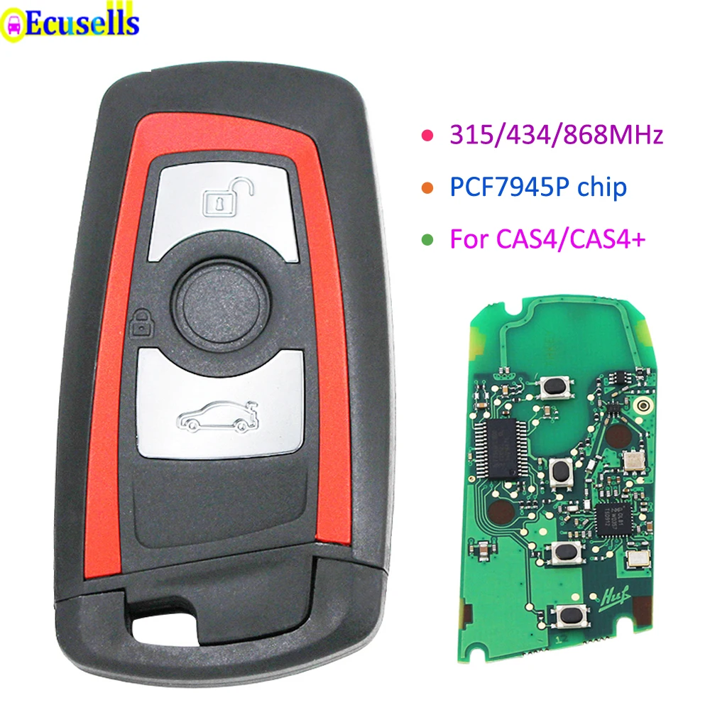 3 кнопки дистанционного ключа 315 МГц YGOHUF5662 434 HUF5767 868 HUF5661 для BMW 5 7 F Series X5 X6 F20 F21 F30 F31